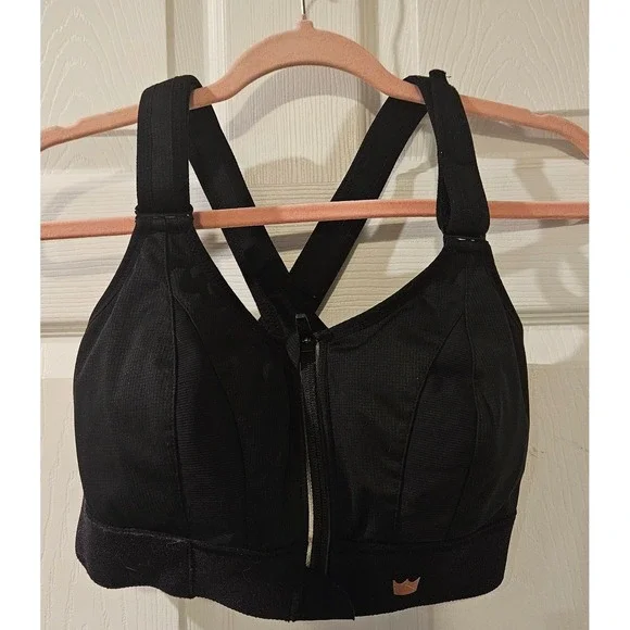 Shefit Ultimate Sports Bra 1Luxe Black Adjustable Zip High Support - Picture 2 of 6